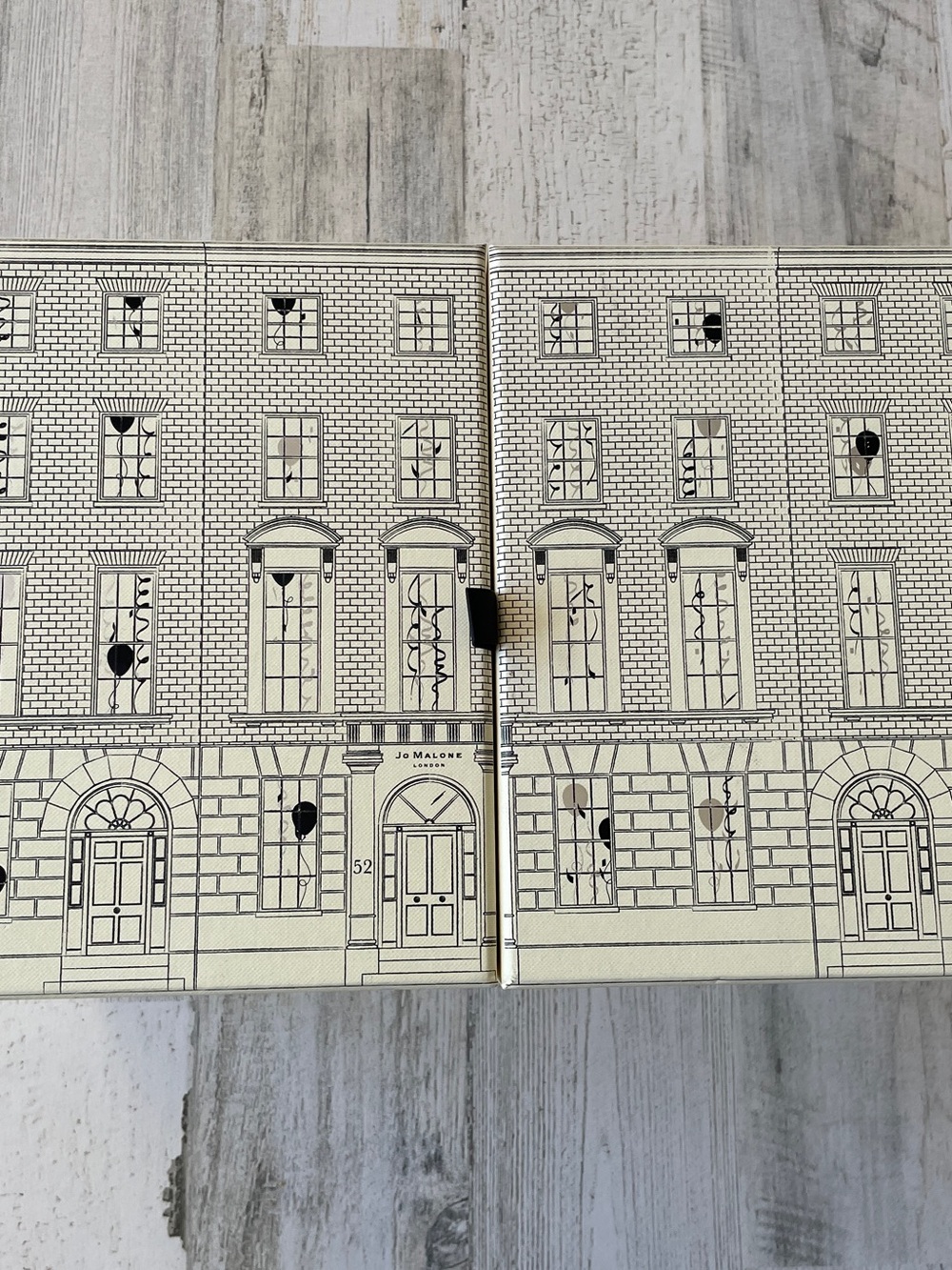 Jo Malone Holiday Advent Gift Box 2019 Cream & Black Illustrated Townhouse Empty